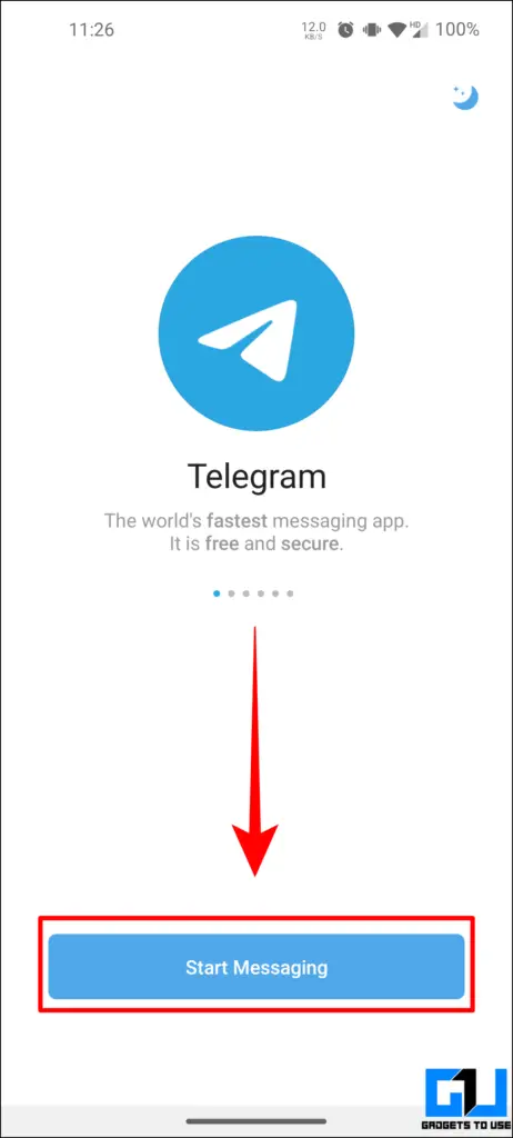 Telegram欢迎界面